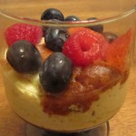 Custard with berries