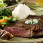 Man-sized steak and veggies